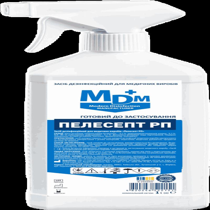 Засіб дезінфекційний для медичних виробів "Пелесепт РП", 1 л з розпилювачем